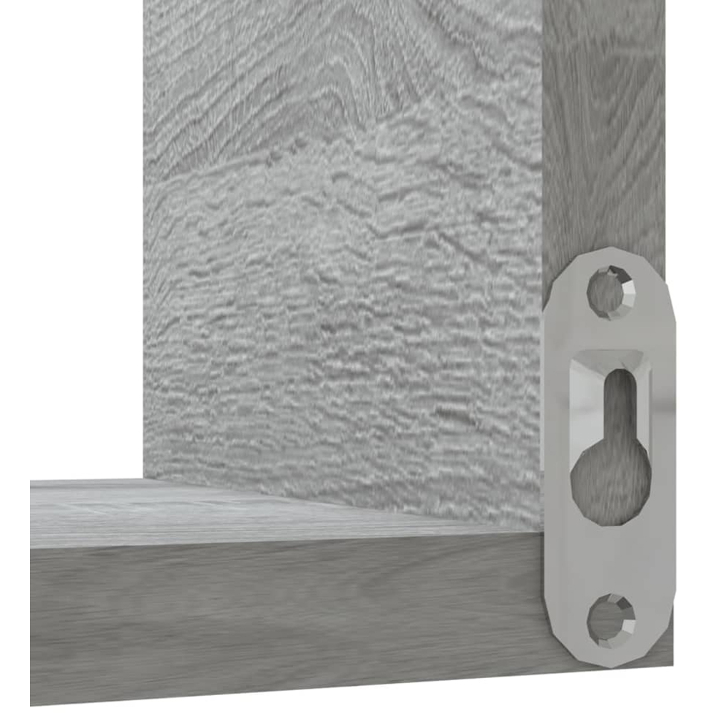 vidaXL 3 Shelf Grey Sonoma Floating Corner Wall Shelf Image 4