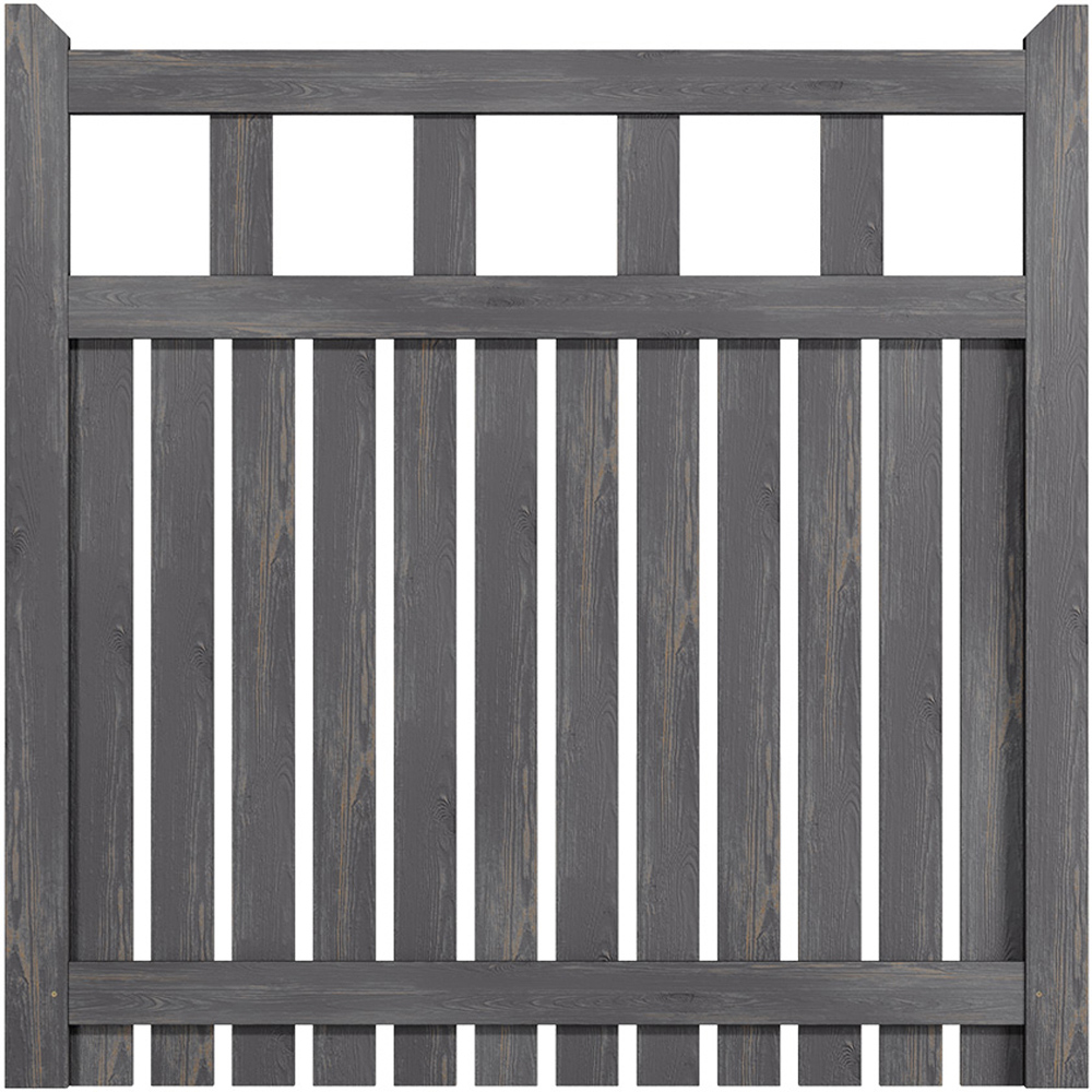 Living and Home Grey Wooden Garden Fence Door 120 x 120cm Image 3