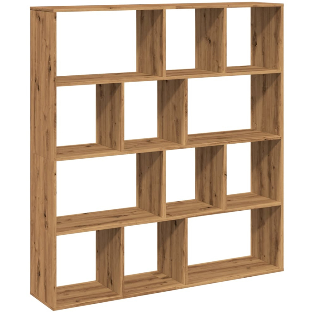 vidaXL 12 Shelf Artisanal Oak Bookcase Image 3