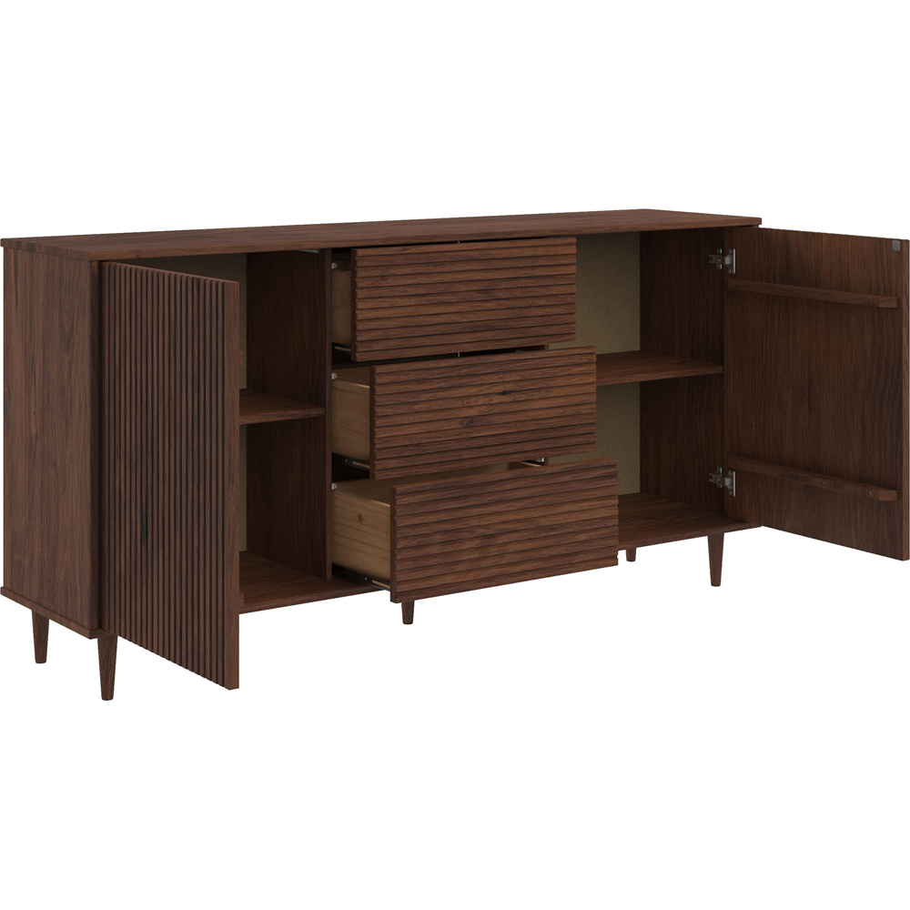 Loft24 Jerzy 2 Door 3 Drawer Brown Sideboard Image 4