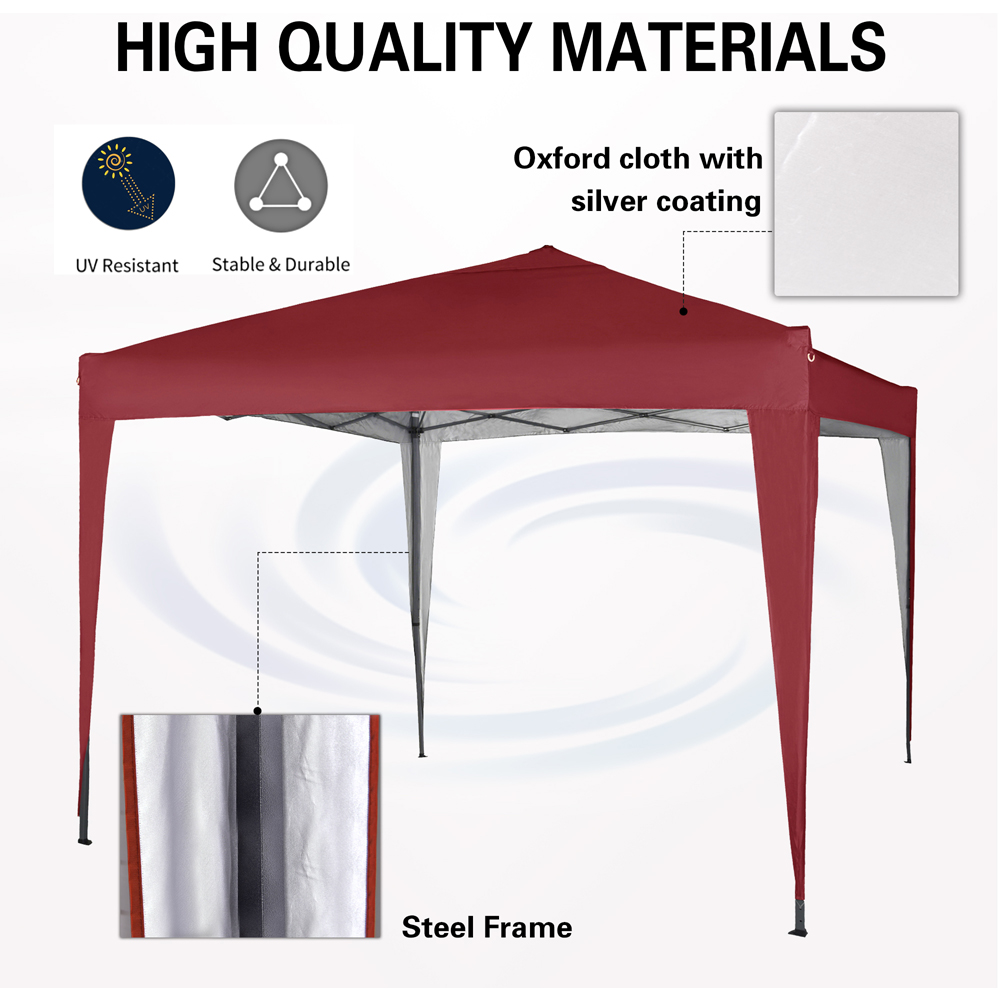 Red 3 x 3m Pop Up Outdoor Gazebo Image 7