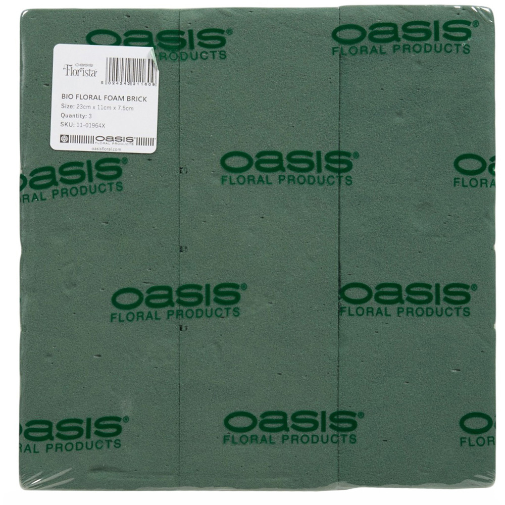 Pack of 3 Oasis Bio Wet Foam Bricks Green Image 3