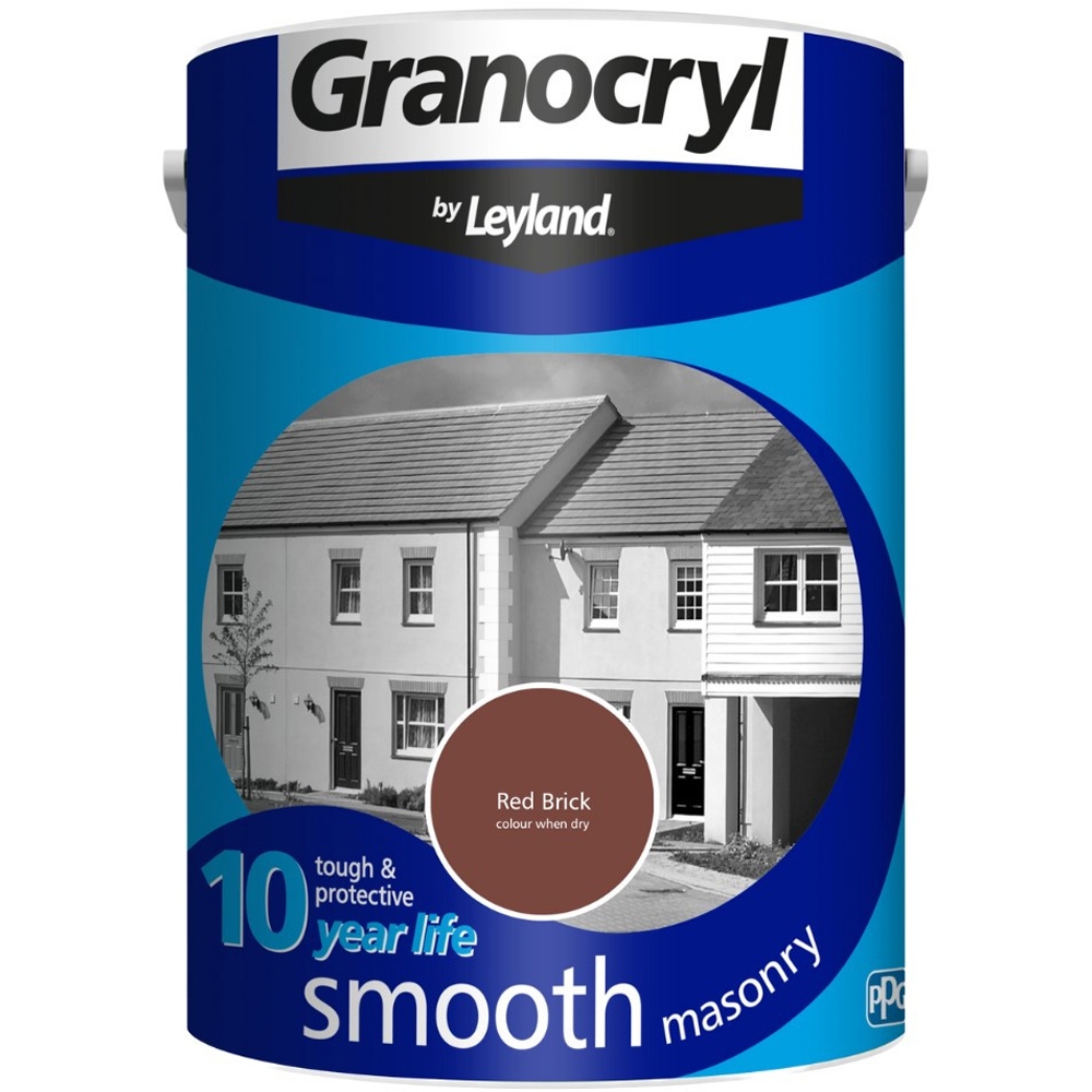 Leyland Granocryl Exterior Walls Red Brick Smooth Masonry Paint 5L Image 2