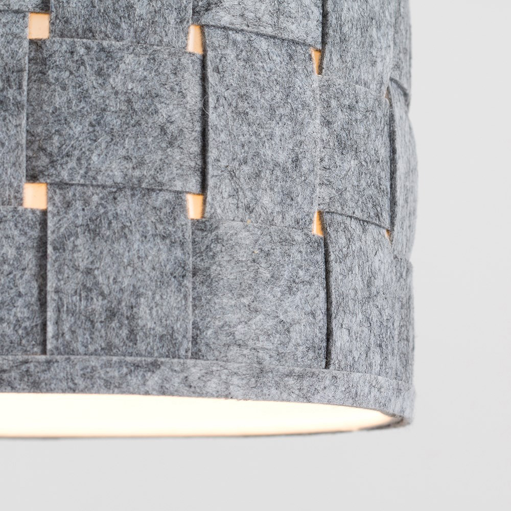 ValueLights Monza Small Grey Felt Weave Lamp Shade Image 5