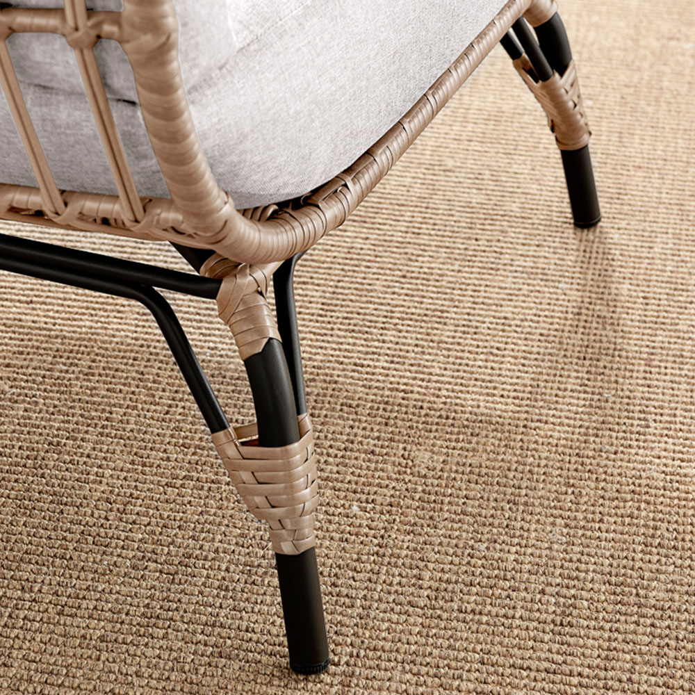 Furniturebox Veza Beige Rattan Egg Chair with Cushions Image 5