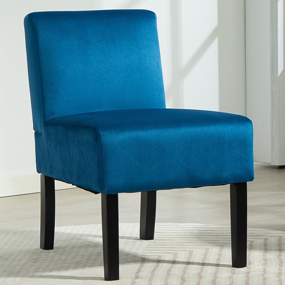 Artemis Home Valina Velvet Fabric Blue Accent Chair Image 1