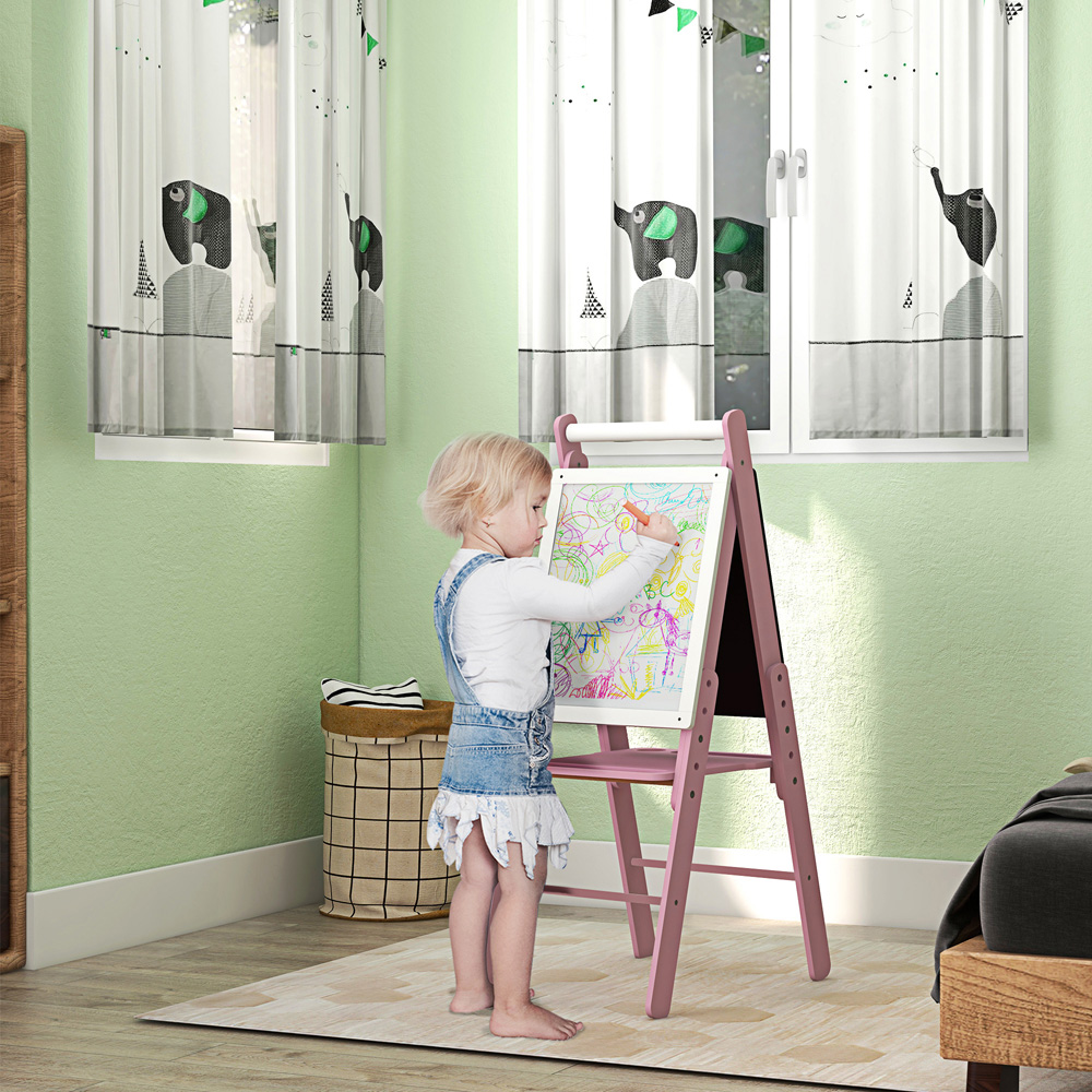 Tommy Toys 3 in 1 Pink Kids Easel with Paper Roll Image 2