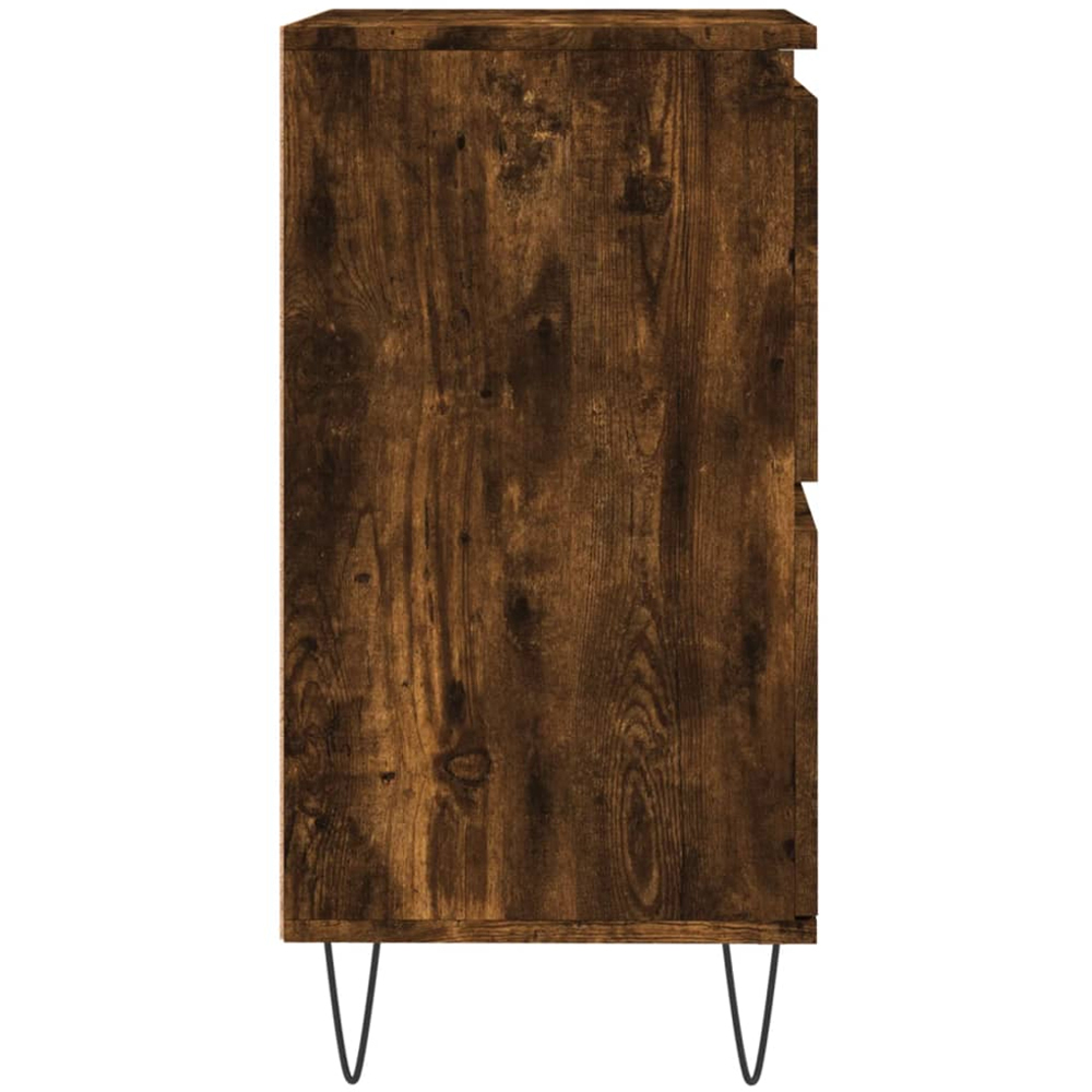 vidaXL 4 Door Smoked Oak Sideboard with Metal Legs Set of 2 Image 7