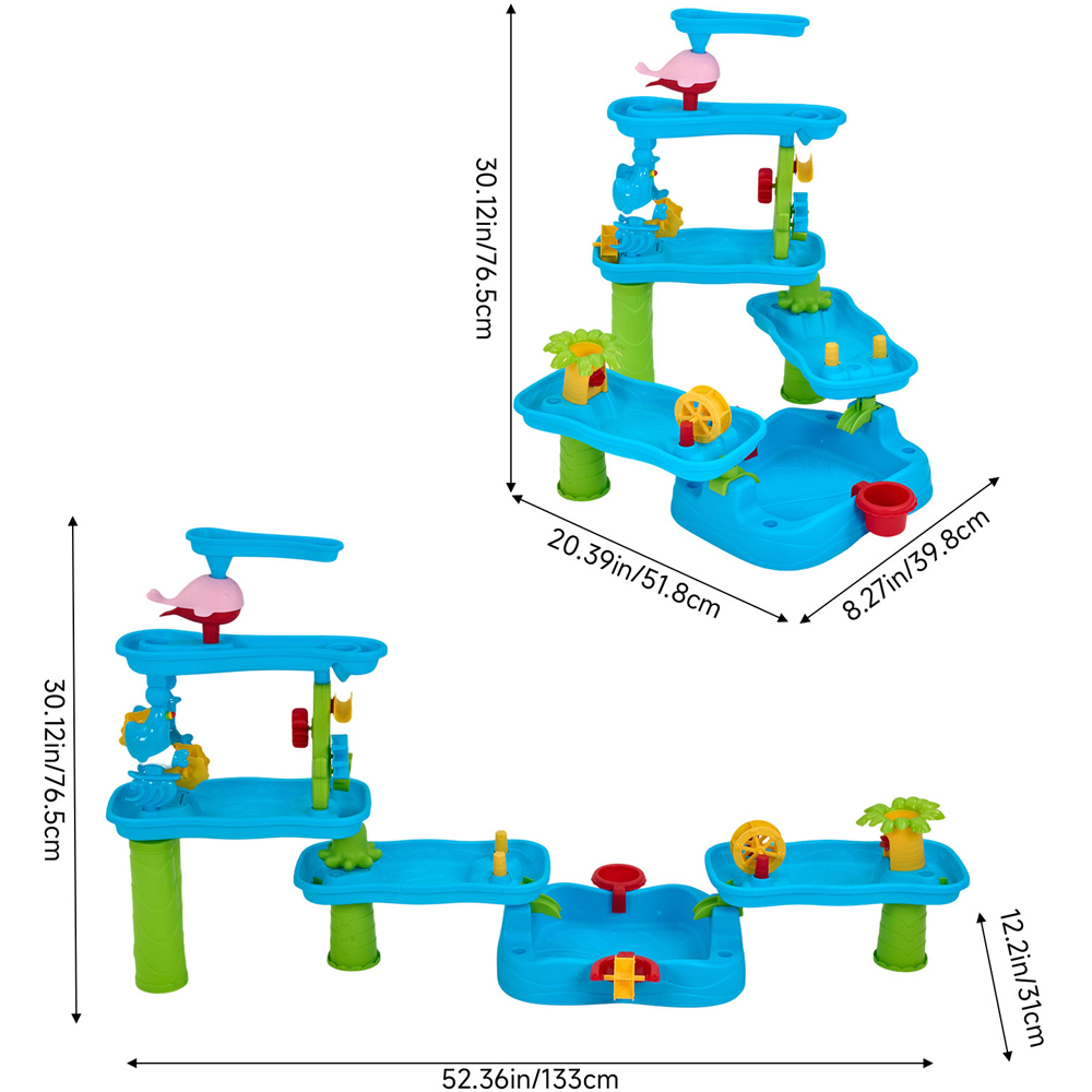 H&O Direct 6-Tier 62 Piece Kids Sand and Water Play Table Set Image 6