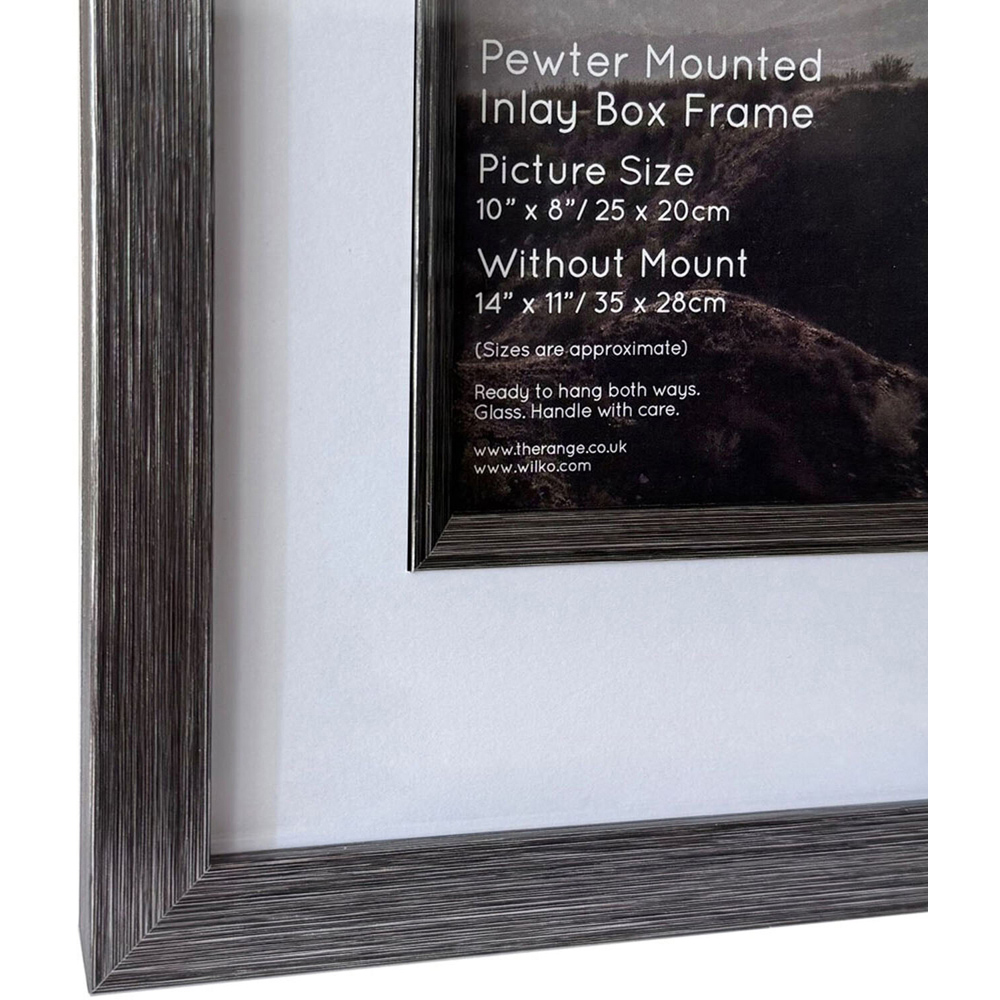 Pewter Mounted Inlay Box Frame Pewter 10 x 8 inch Image 3
