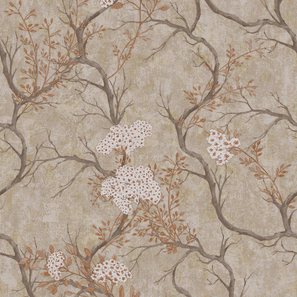 Rasch Wallpaper Albero Mocha Vinyl Wallpaper Image 1