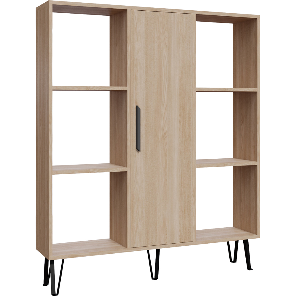 Decorotika Peoria Single Door 6 Shelf Oak Bookcase Image 2