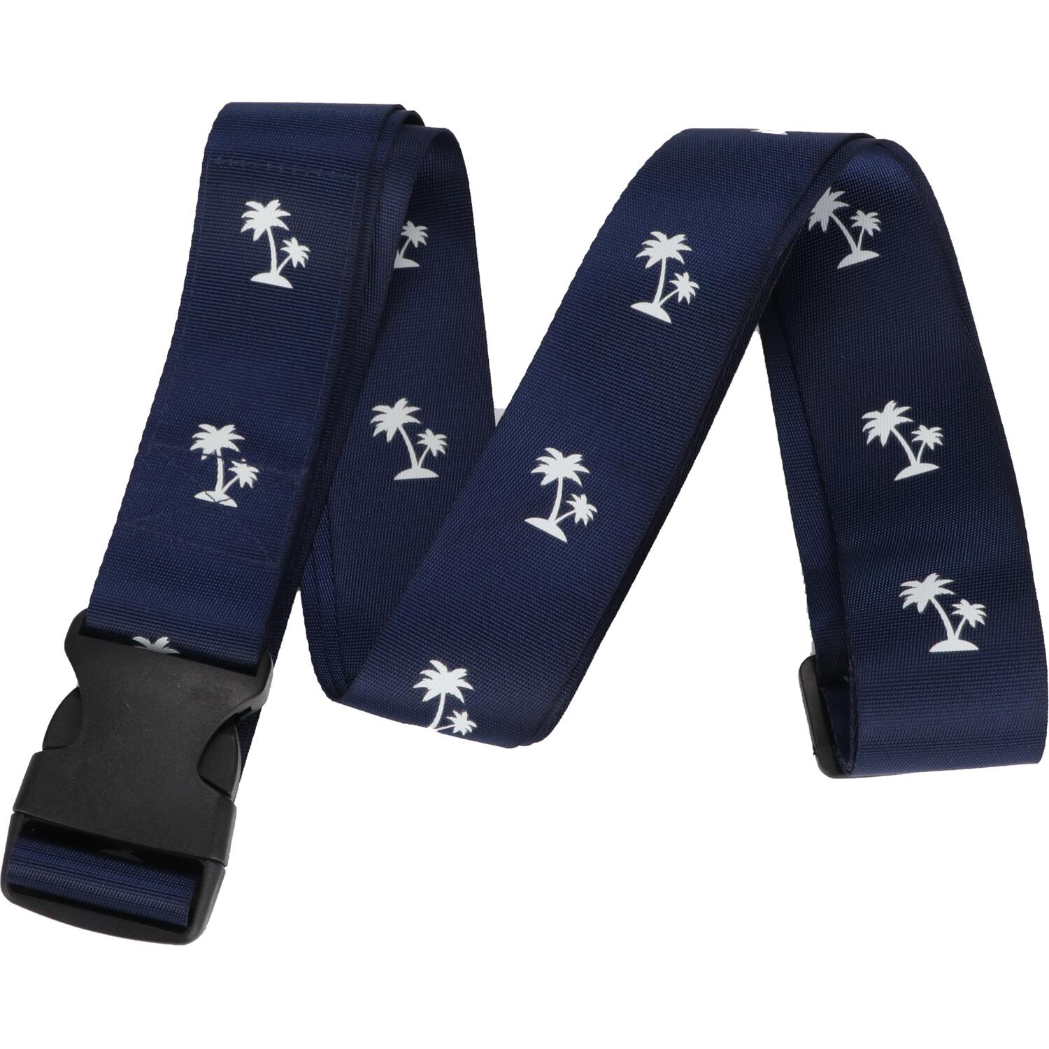 Navy Palm Tree Luggage Belt - Navy Image 1