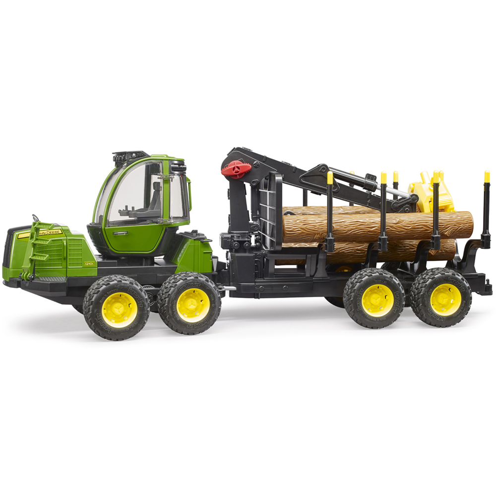Bruder Kids John Deere 1210E Forwarder Playset Model with Grab and 4 Trunks Image 8