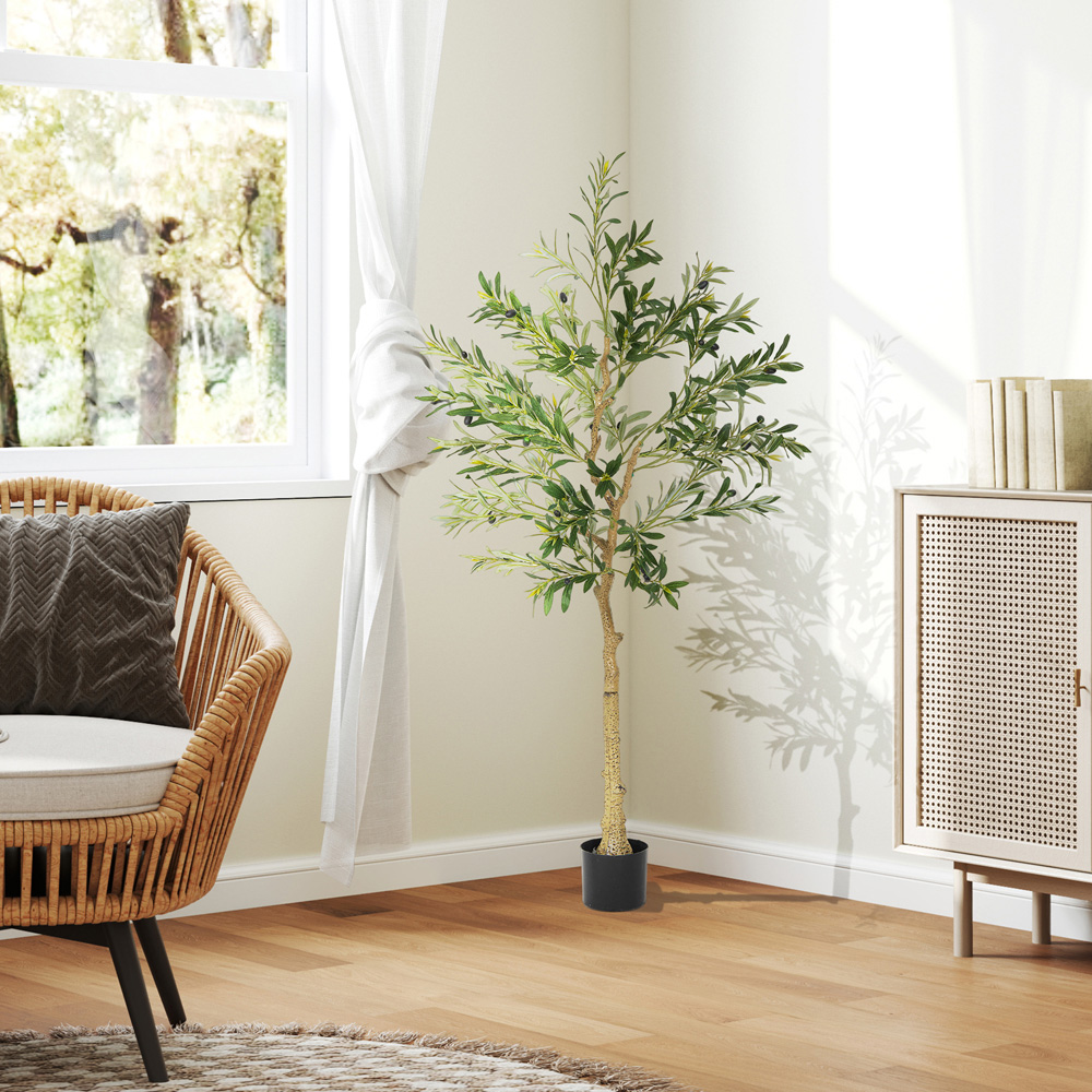 Portland Faux Potted Silk Olive Indoor Artificial Tree 150cm Image 2