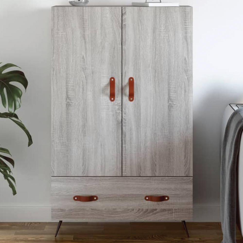 vidaXL 2 Door Single Drawer Grey Sonoma Highboard Image 1