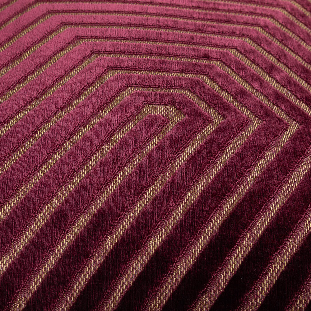 Paoletti Evoke Burgundy Cut Velvet Cushion 55 x 55cm Image 5