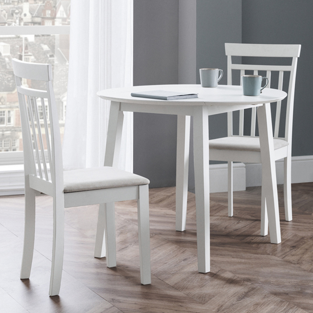 Julian Bowen Coast 2 Seater White Dropleaf Table Set Image 1