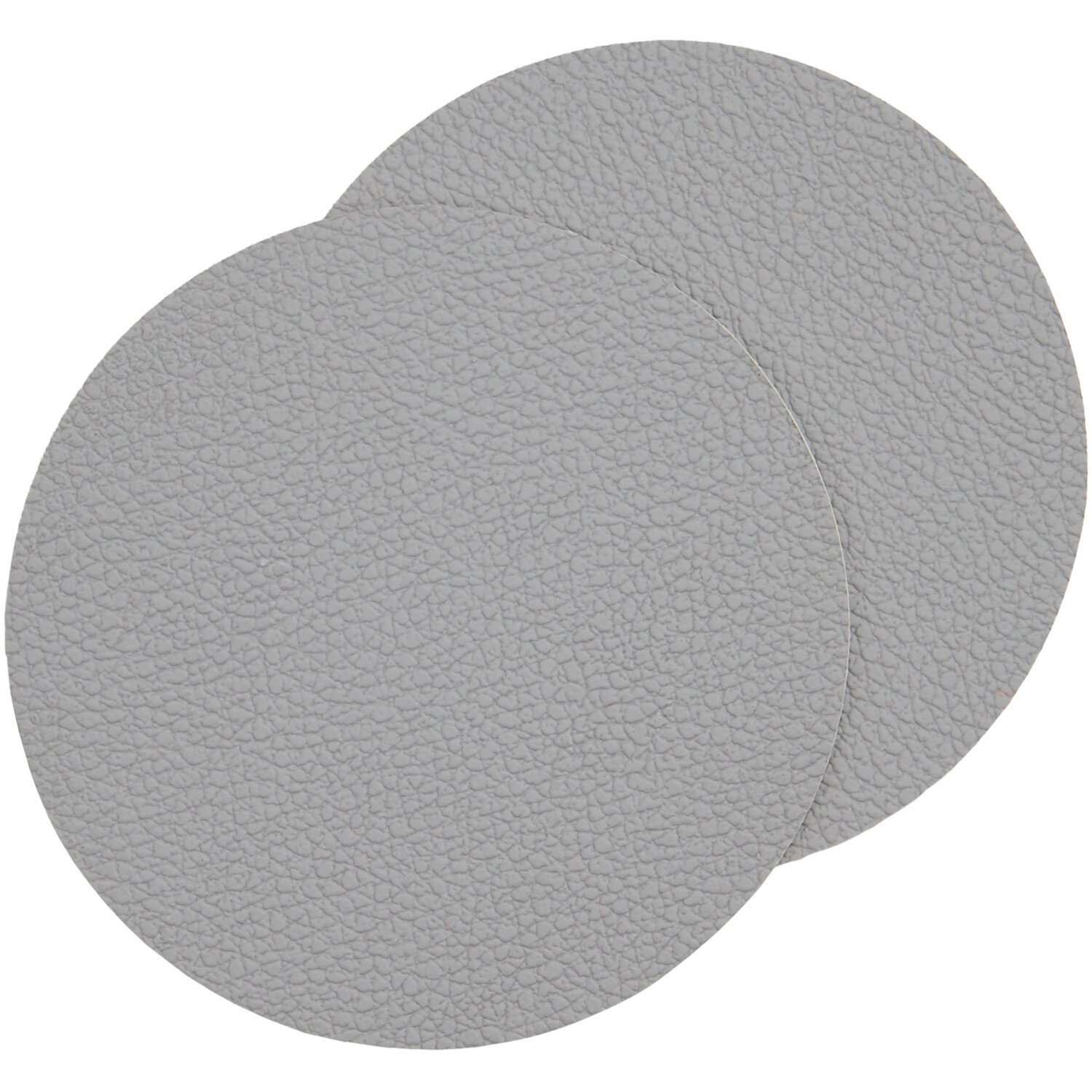 Set of 4 Round Fusion Faux Leather Coasters - Grey Image 3