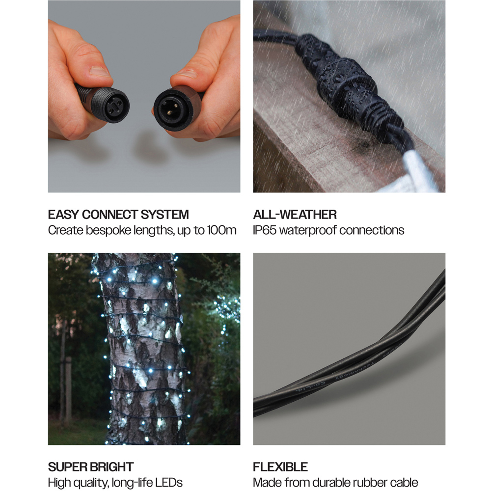Eagle Connect Cool White LED Black String Light 95m Image 6