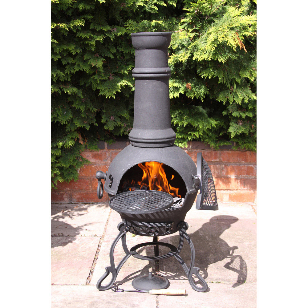 Gardeco Toledo Large Black Cast Iron Chimenea Image 2