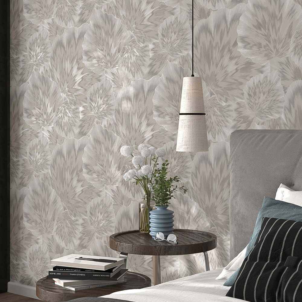 Erismann Bliss Luxurious Leaf Textured Natural Vinyl Wallpaper Image 3