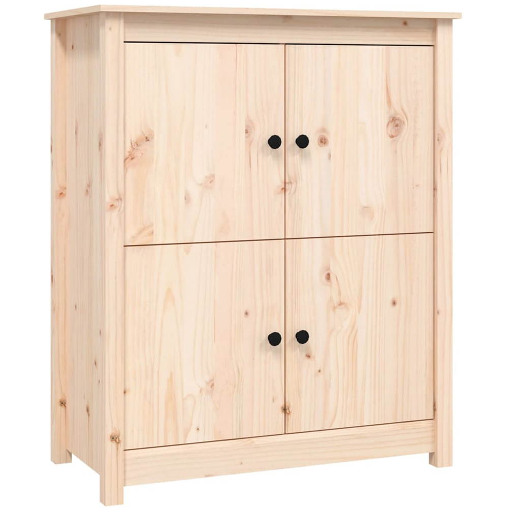 vidaXL 4 Door Natural Solid Pine Wood Sideboard Image 2