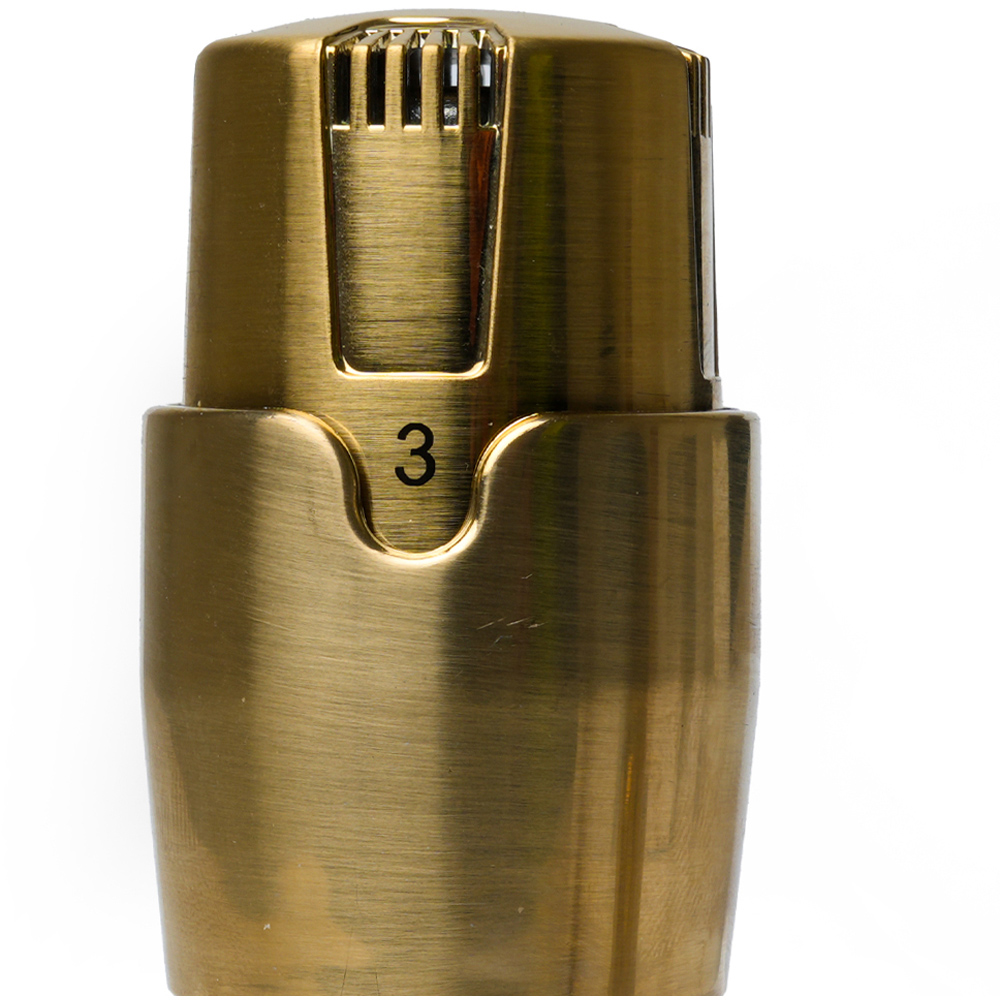 Go Bathrooms Gold Angled Thermostatic Radiator Valve 15mm 2 Pack Image 2