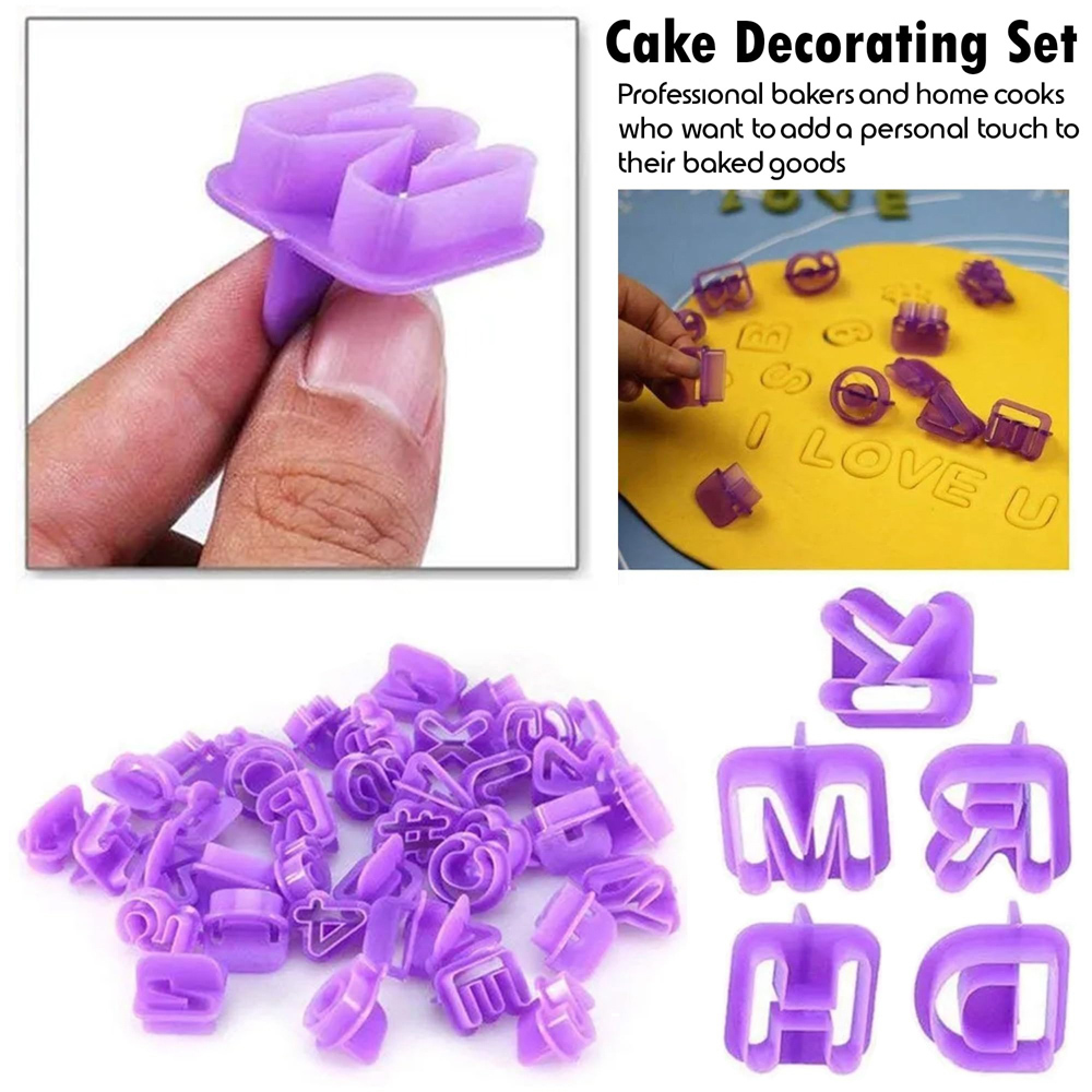 ATEK 40 Piece Fondant Cutters Cake Decorating Letter Number and Symbol Set Image 4