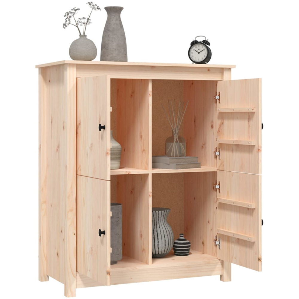 vidaXL 4 Door Natural Solid Pine Wood Sideboard Image 3