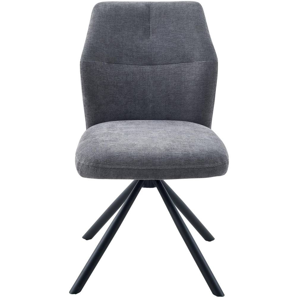 wilko Marlow Charcoal Ribbed Swivel Dining Chair Image 3