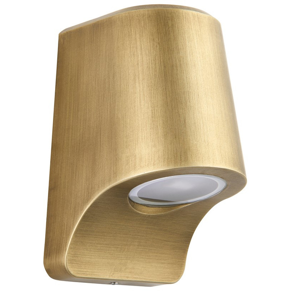 Merano Verona Brushed Gold Frosted Glass Outdoor Wall Lamp Image 1