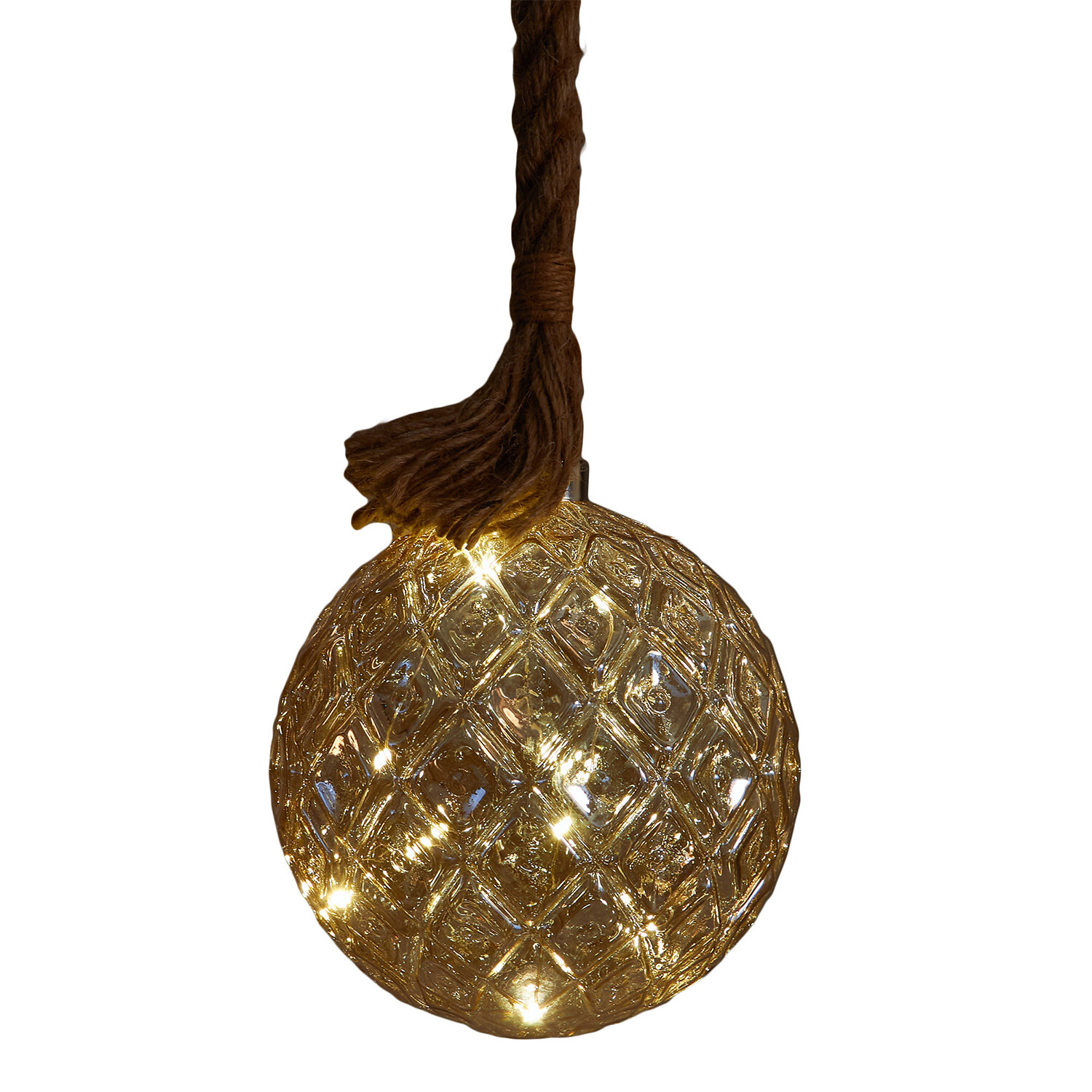 LED Mottled Amber Bauble On Rope Image 3