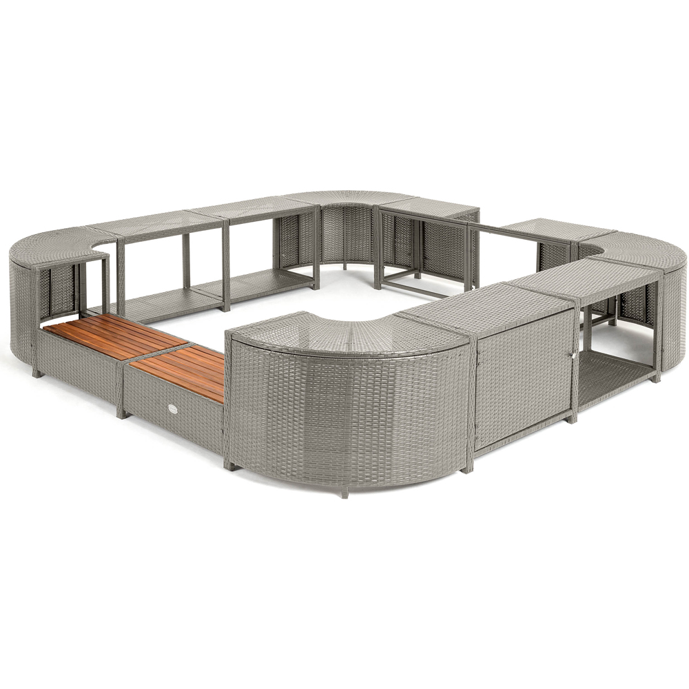 Lay-Z-Spa 2 Door 2 Shelf Grey Square Rattan Spa Surround 188cm Image 3