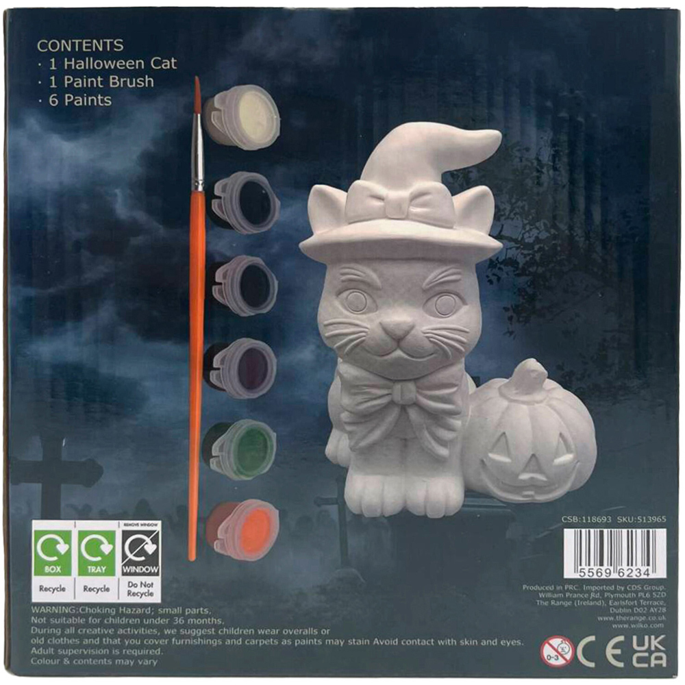 Paint Your Own Halloween Cat Kit White Image 2
