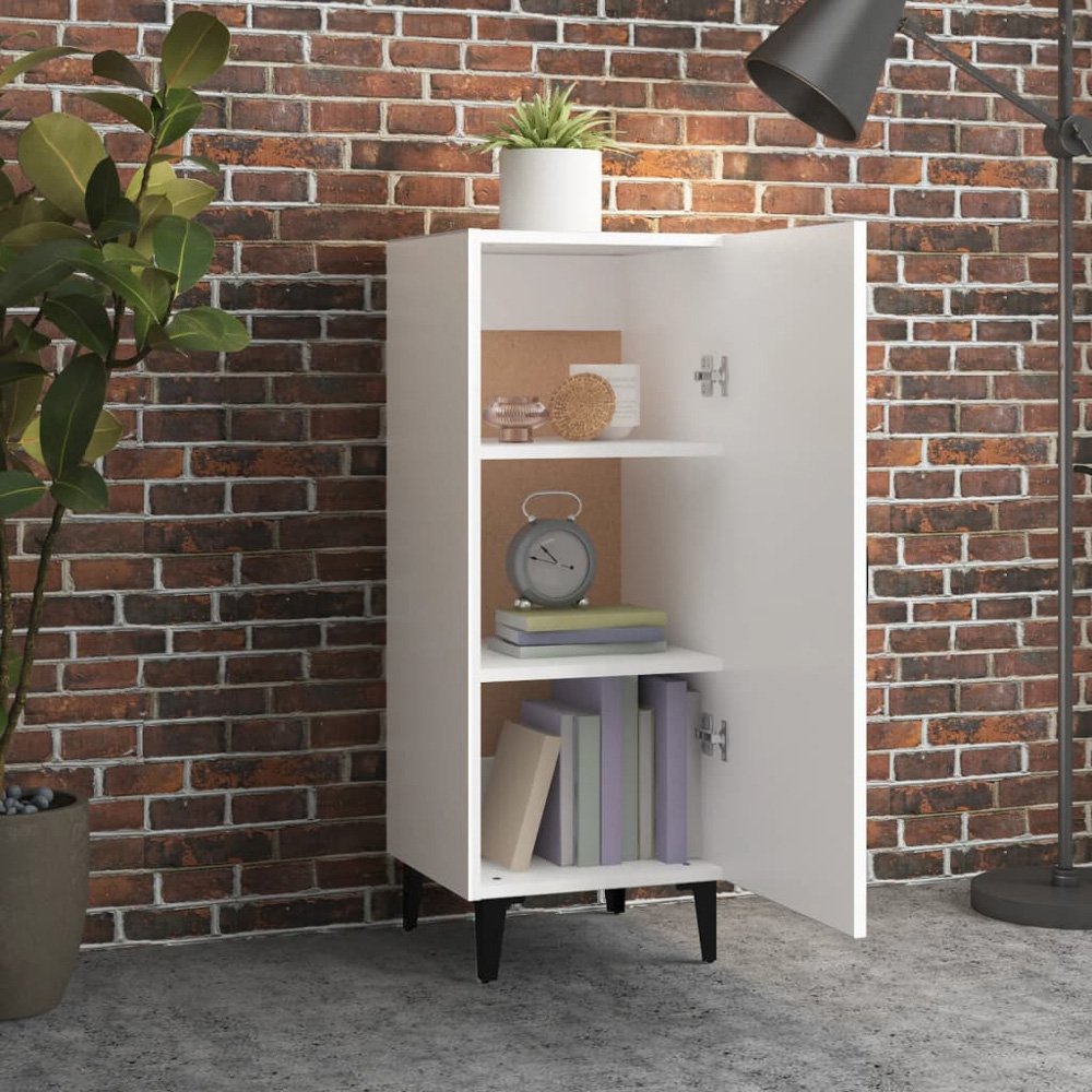 vidaXL Single Door White Sideboard Image 8