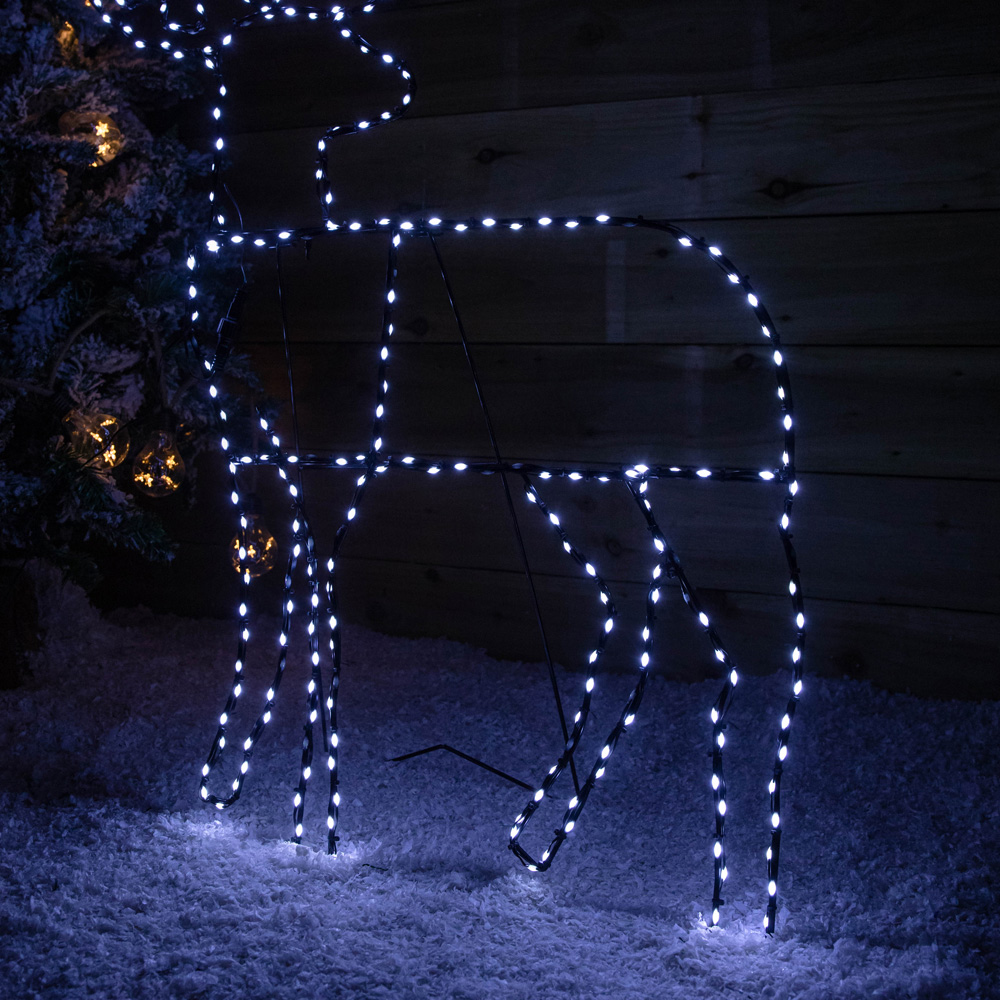 Samuel Alexander 292 Cool White LED Light Up Christmas Standing Reindeer 2.6ft Image 5