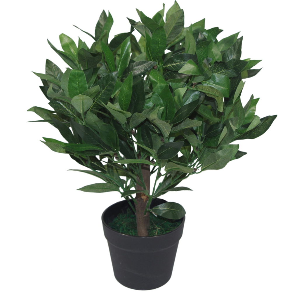 Leaf Artificial Dwarf Bay Laurel Topiary Tree 50cm 2 Pack Image 2