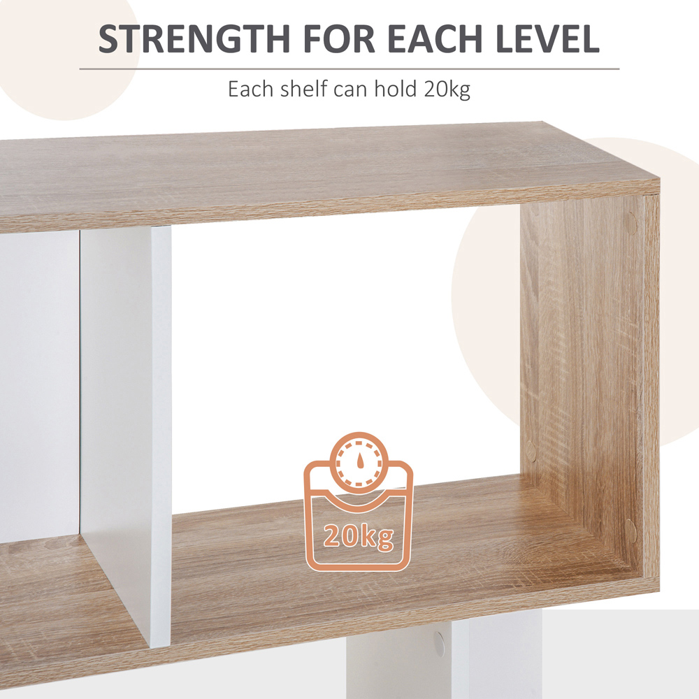 Portland 5 Shelf White S Shape Bookcase Image 4