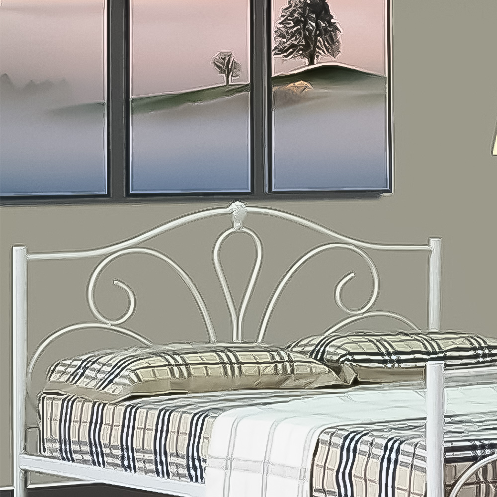 Brooklyn Double Ivory Metal Bed Frame Image 2