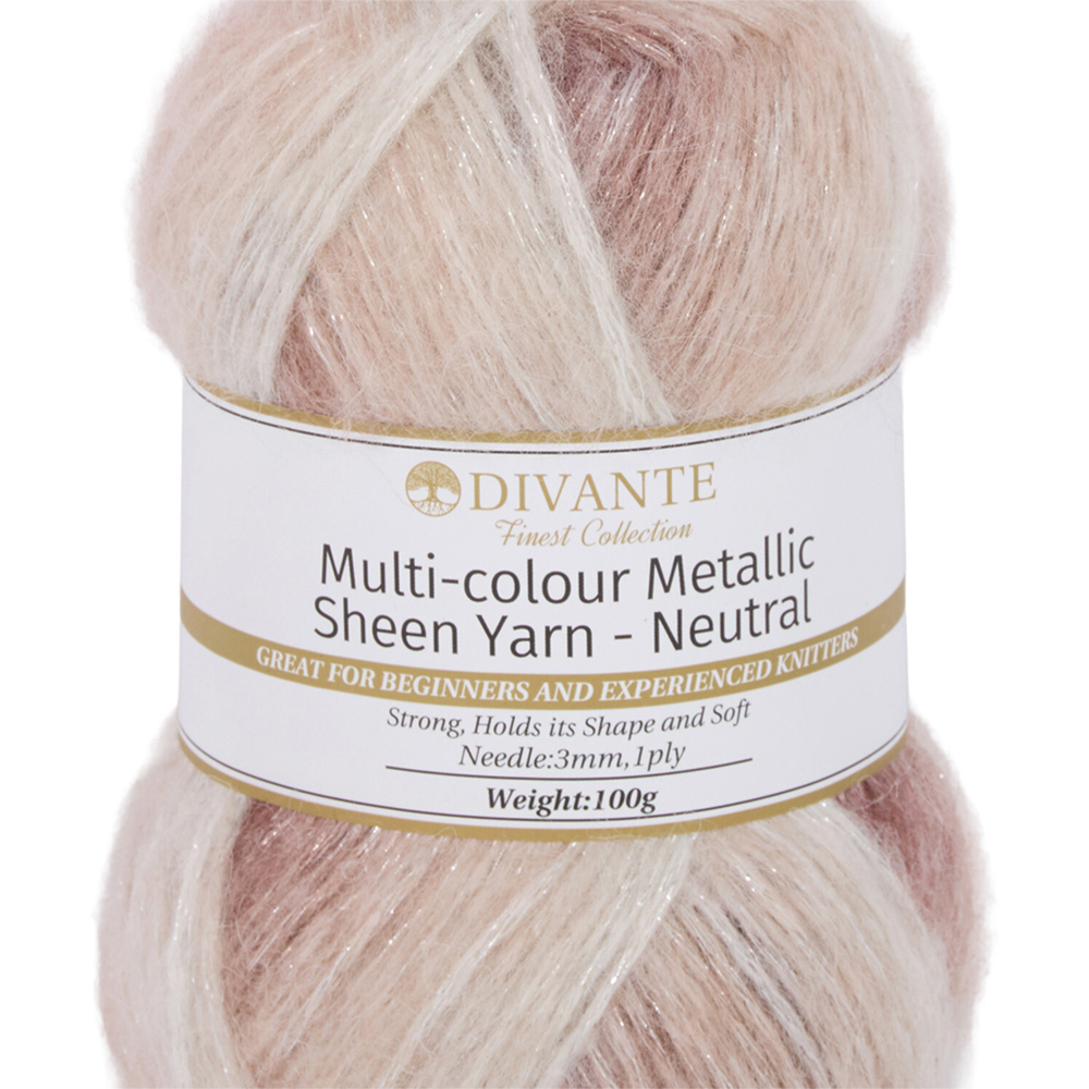 Multicolour Metallic Sheen Yarn Neutral Image 3