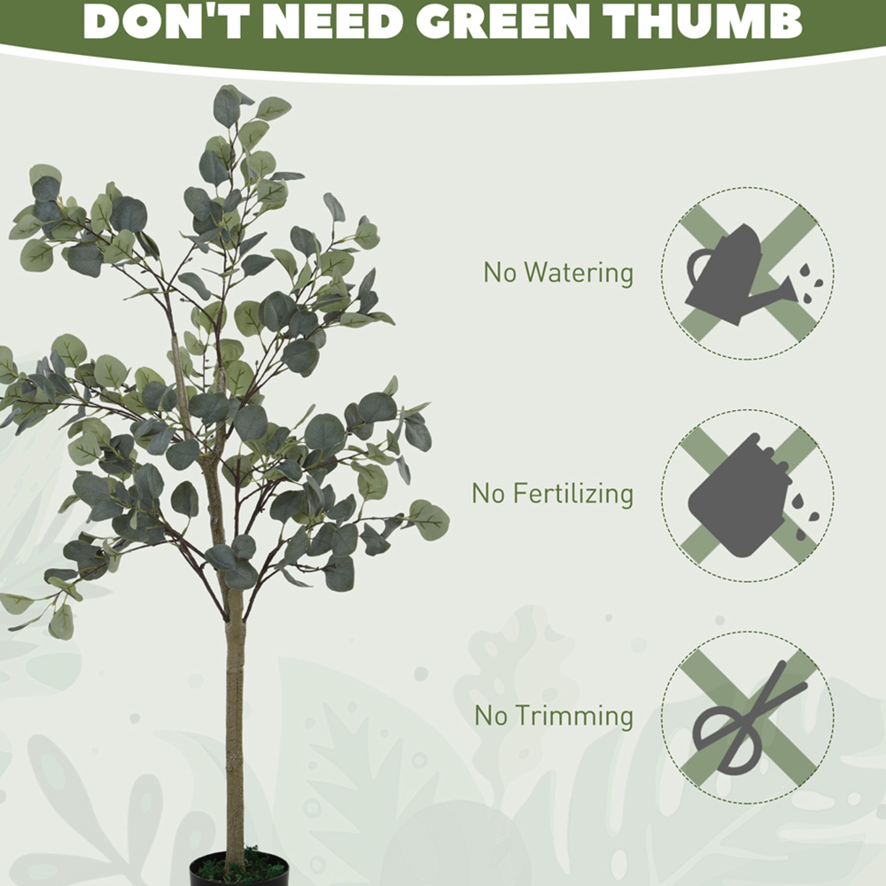 Portland Artificial Silk Eucalyptus Plant 150cm Image 7