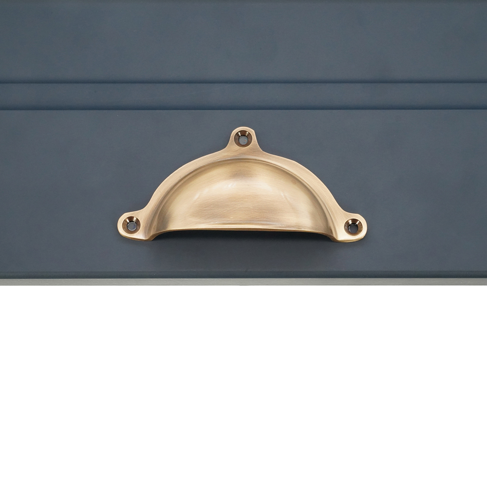 Spira Brass Cottage Antique Brass Cup Pull Drawer Handle Image 2