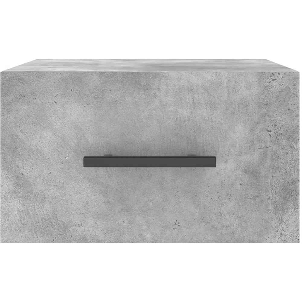 vidaXL Single Drawer Concrete Grey Wall Mounted Bedside Table Image 5