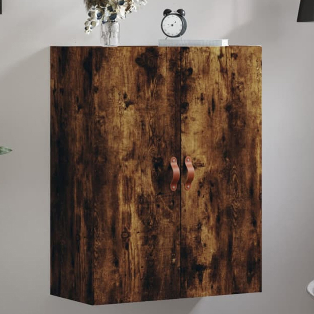 vidaXL 2 Door Brown Smoked Oak Wall Mounted Cabinet Image 1