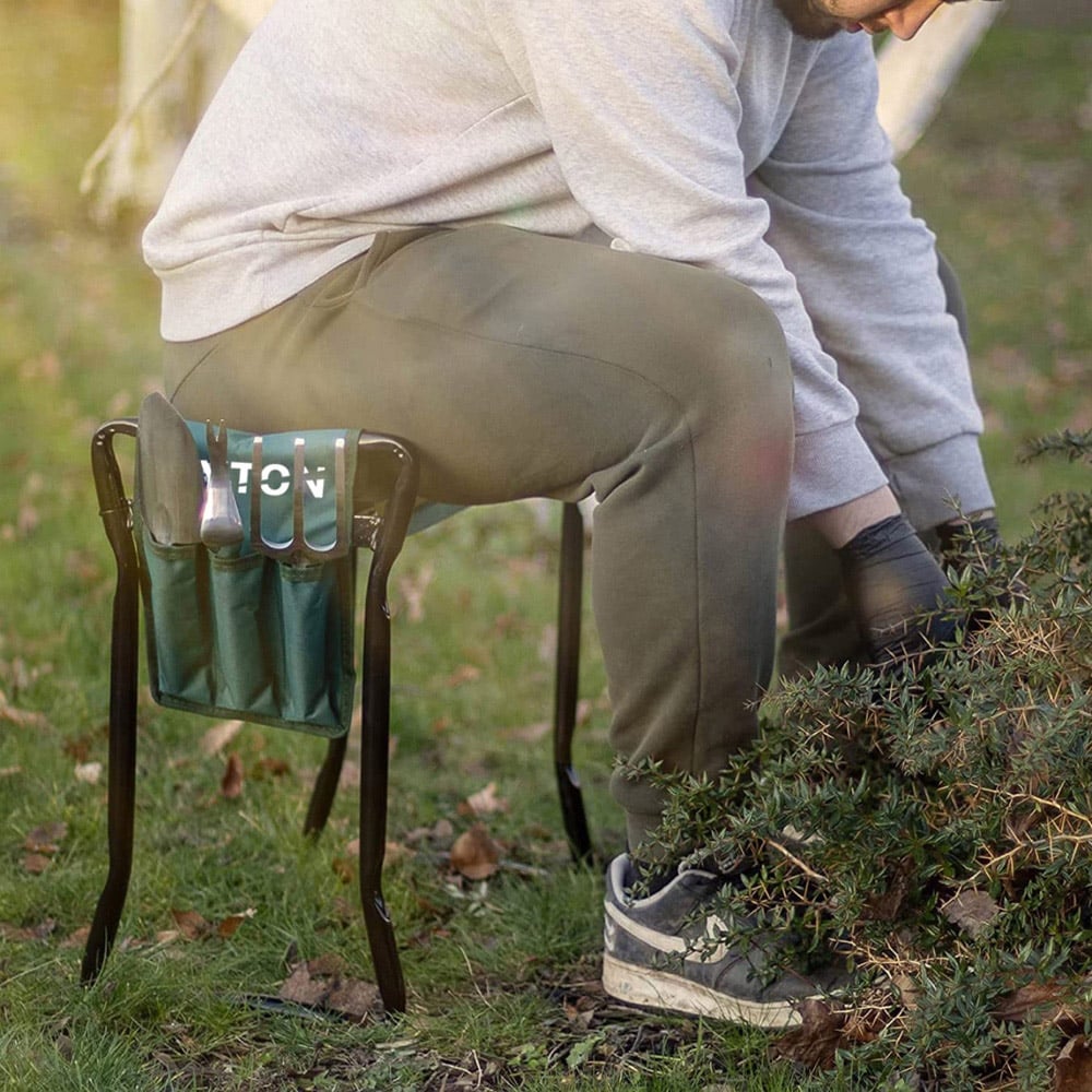 Alivio Premium 2-in-1 Foldable Lightweight Gardening Kneeler with Padded Seat and Tool Bag Pouch Image 3