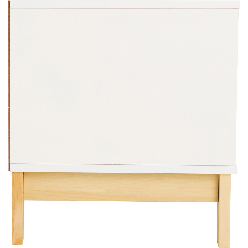 Seconique Cody 2 Drawer White and Pine Bedside Table Image 5