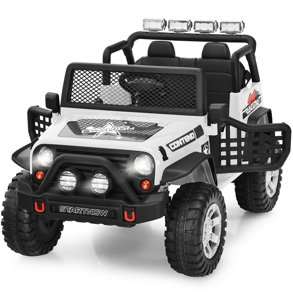 Costway White 2 Seater Kids Ride on Truck with Remote Control Image 3