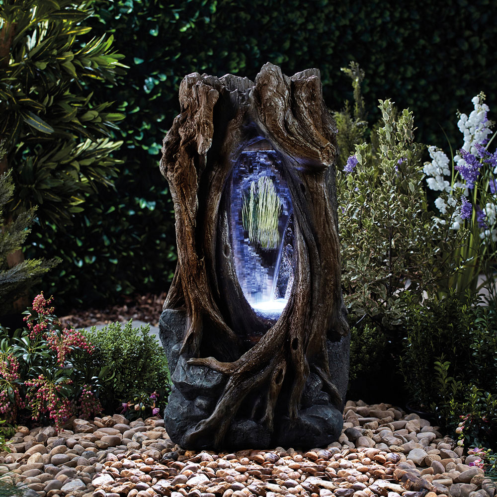 Garden Gear Serenity Hollow Tree Trunk Waterfall Water Feature Image 3