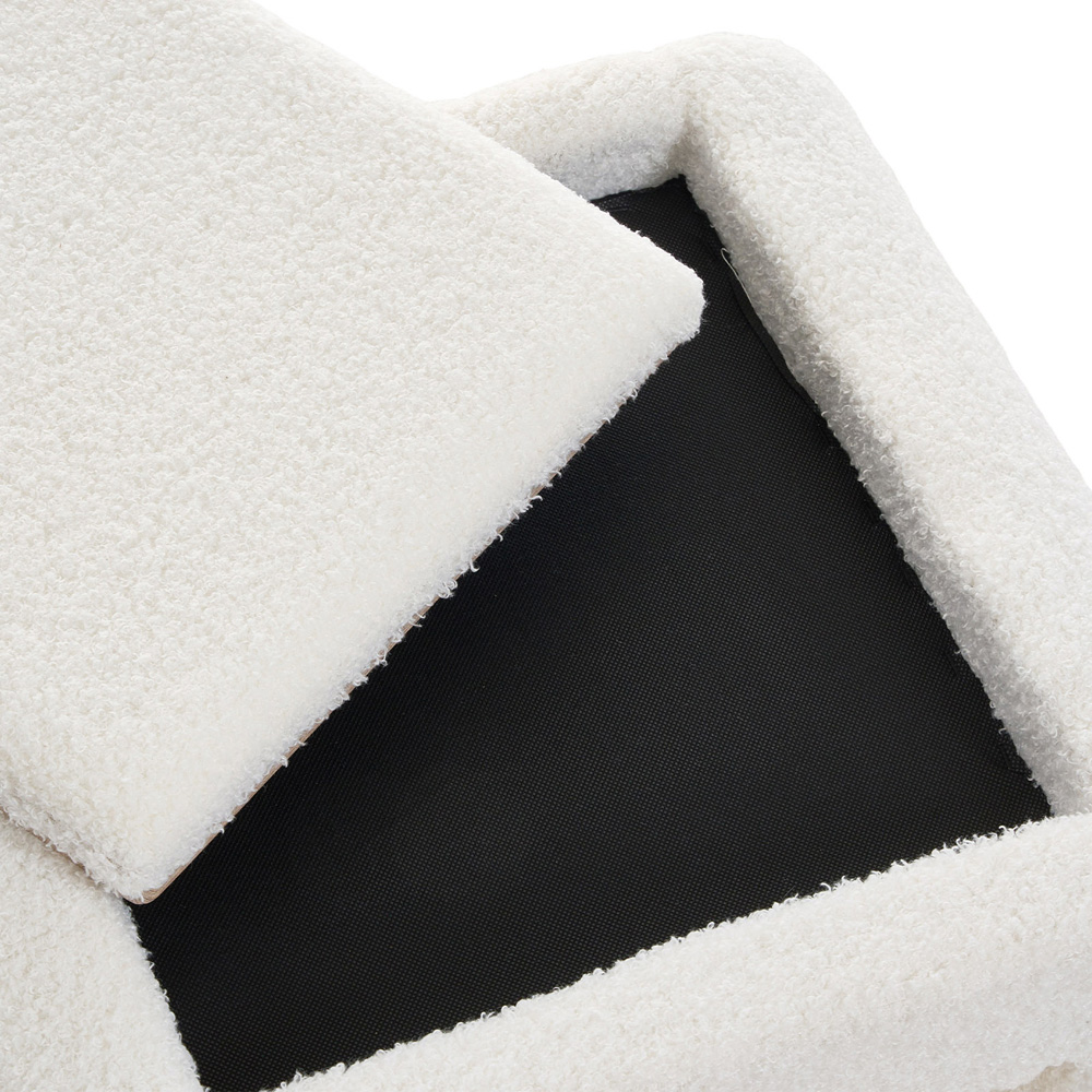 Living and Home White Sealette U-Shaped Footstool with Reversible Tabletop Image 4